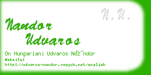 nandor udvaros business card